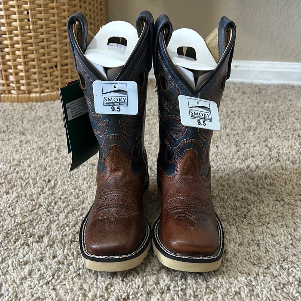 Smoky Brown and Blue Western Boots